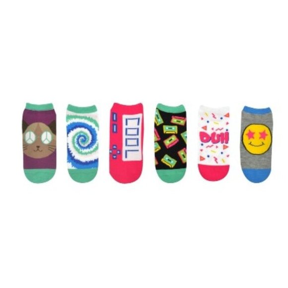 SOCK HOUSE‎ CO. Ladies 90's Remix 6 Pair Pack Lowcut Socks - Picture 2 of 3